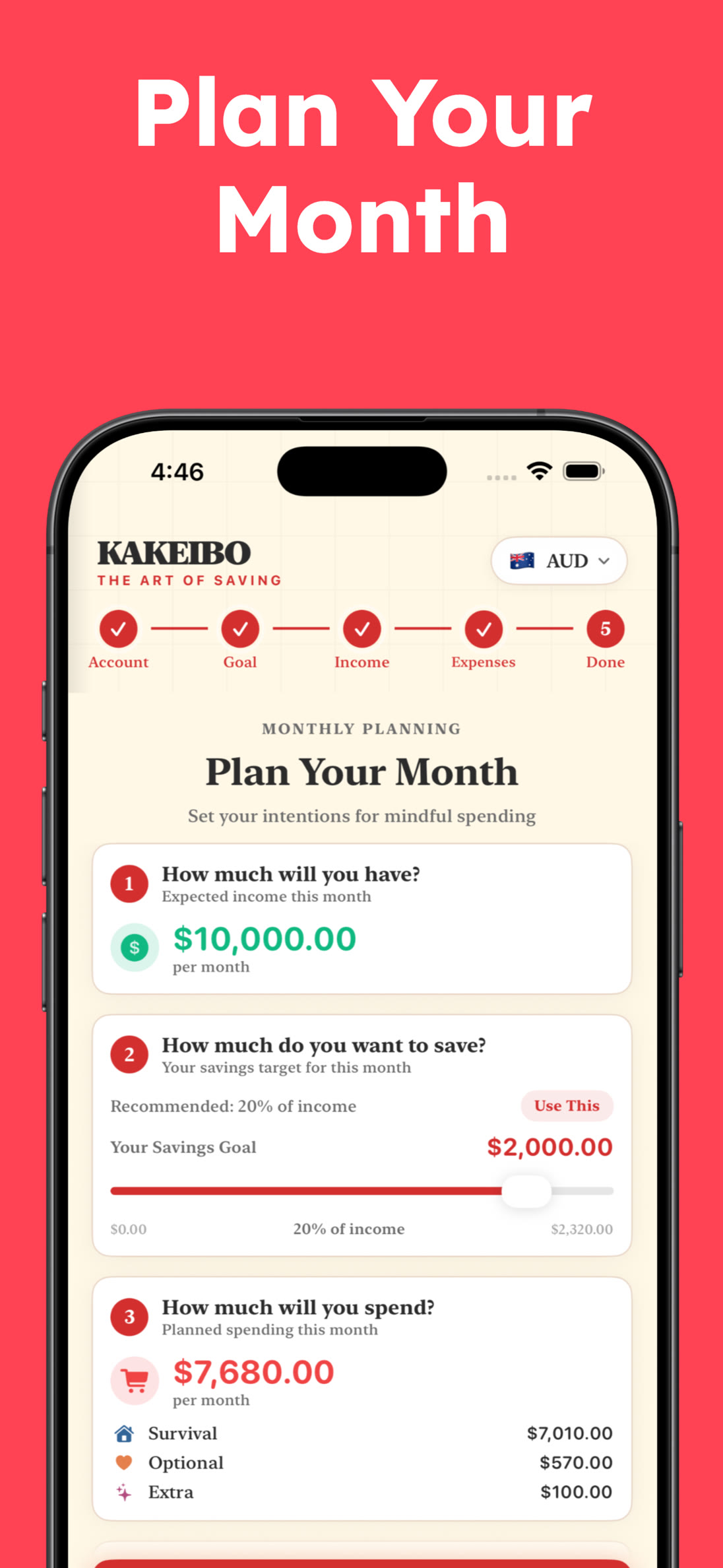 Plan your monthly budget with Kakeibo method