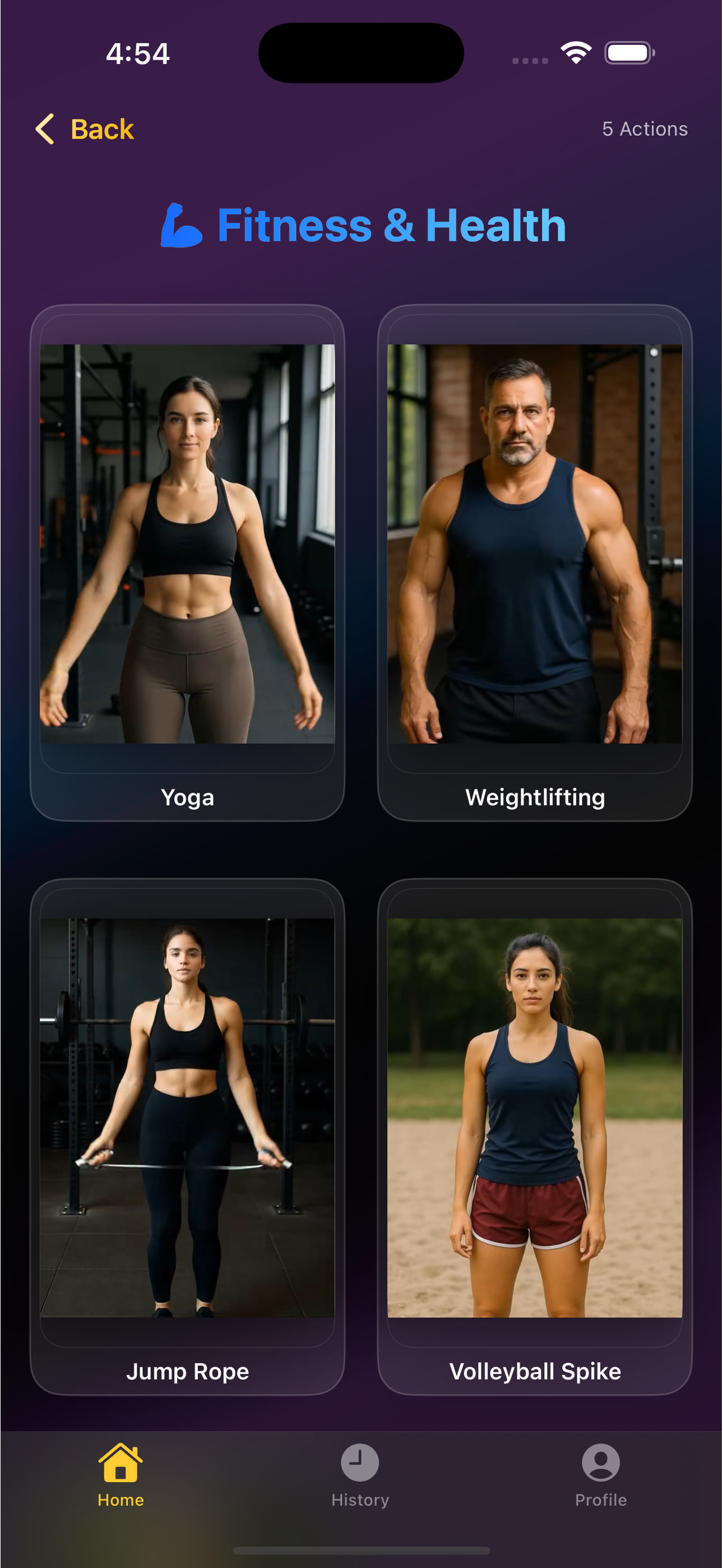 Fitness and sports action presets - create workout motivation videos from photos