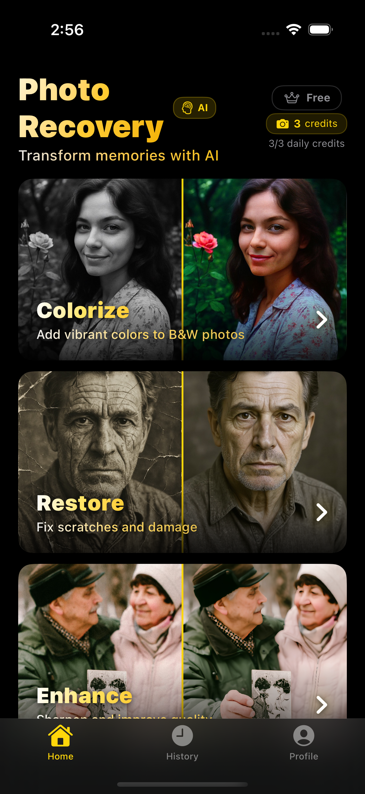 Photo Restore iOS App - AI-Powered Photo Restoration Tool - Fix Old Photos - MomentumLab AI
